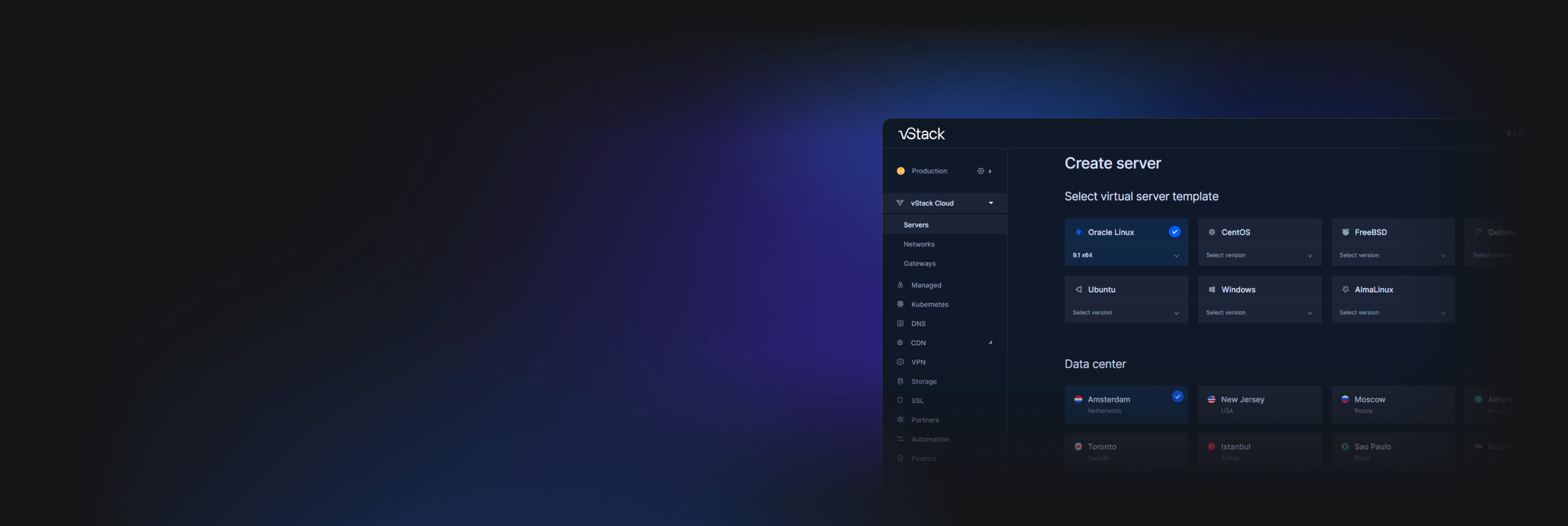 Programa de licenciamento para serviços em nuvemcom base na plataforma vStack