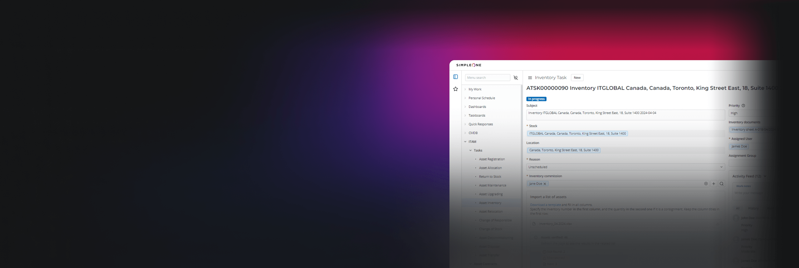 SimpleOne ITAM - otimize a contabilidade e o trabalho com os ativos de TI da empresa e simplifique a criação de relatórios e o controle das despesas de TI